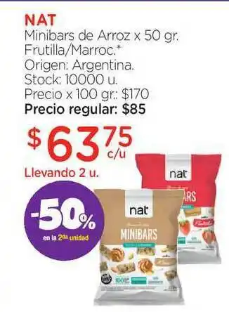 Farmacity Nat Minibars De Arroz x 50gr oferta