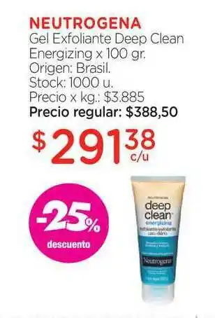 Farmacity Neutrogena Gel Exfoliante Deep Clean Energizing x 100gr oferta