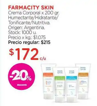 Farmacity Farmacity Skin Crema Corporal x 200gr oferta