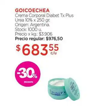 Farmacity Goicoechea Crema Corporal Diabet Tx Plus x 250gr. oferta