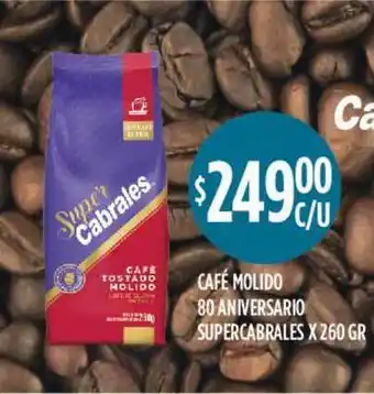 Supermercados Toledo Café Molido 80 Aniversario Supercabrales x 260gr oferta