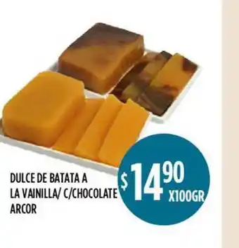 Supermercados Toledo Dulce De Batata A La Vainilla C Chocolate Arcor x 100gr oferta