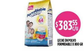 Supermercados Toledo Leche En Polvo Formidable x 800gr oferta