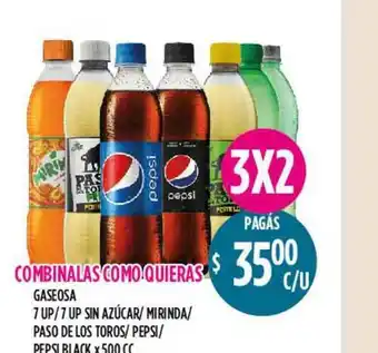 Supermercados Toledo Gaseosa 7 Up 7 Up Sin Azúcar Mirinda Paso De Los Toros Pepsi Pepsi Black oferta