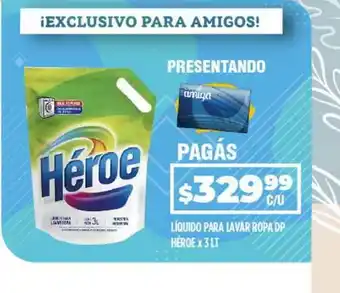 Supermercados Toledo Liquido Para Lavar Ropa Dp Héroe x 3lt oferta