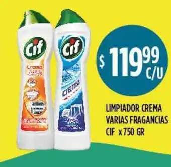 Supermercados Toledo Limpiador Crema Varias Fragancias Cif x 750gr oferta