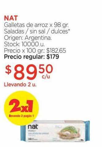 Farmacity Nat galletas de arroz oferta