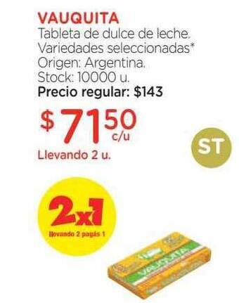 Farmacity Vauquita tableta de dulce de leche oferta