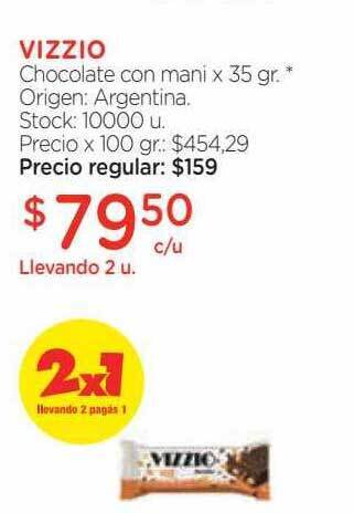 Farmacity Vizzio chocolate con mani oferta