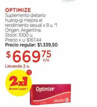 Farmacity Optimize suplemento dietario huang-gi mejora el rendimiento sexual oferta