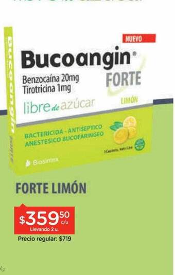 Farmacity Bucoangin forte limón oferta