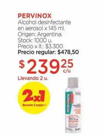 Farmacity Pervinox alcohol desinfectante en aerosol oferta