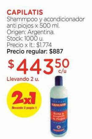Farmacity Capilatis shampoo y acondicionador anti piojos oferta
