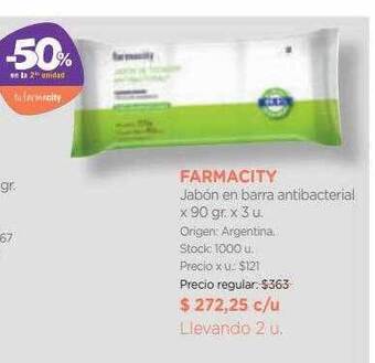 Farmacity Farmacity jabón en barra antibacterial oferta