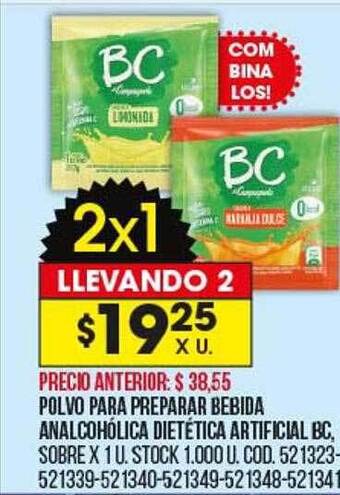 Coto Polvo para preparar bebida analcohólica dietética artificial bc oferta