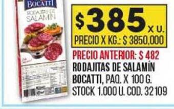 Coto Rodajitas de salamín bocatti paq. x 100g oferta