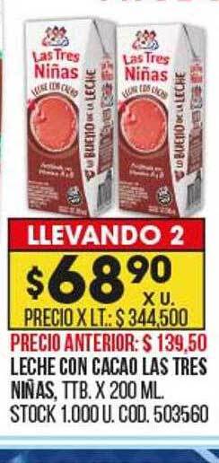 Coto Leche con cacao las tres niñas ttb x 200 ml oferta