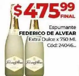Diarco Espumante federico de alvear extra dulce x 750 ml oferta