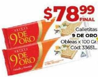 Diarco Galletitas 9 de oro obleas x 100 gr oferta