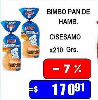 Dulcenter Bimbo pan de hamb c sesamo oferta