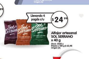 Supermercados Buenos Días Alfajor Artesanal Sol Serrano oferta