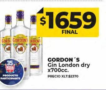 Supermayorista Vital Gordon's gin london dry oferta