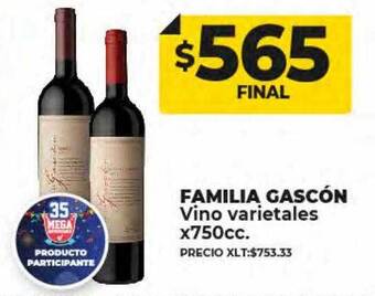 Supermayorista Vital Familia gascón vino varietales oferta