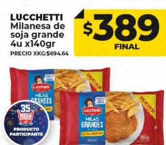 Supermayorista Vital Lucchetti milanesa de soja grande oferta