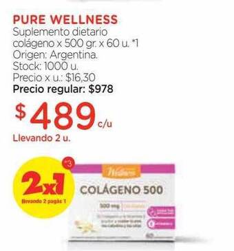 Farmacity Pure wellness suplemento dietario colágeno oferta