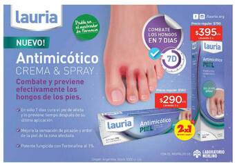 Farmacity Lauria antimicótico crema & spray oferta