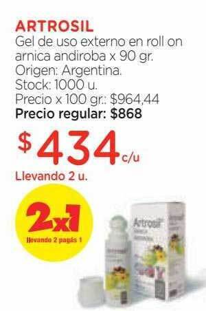 Farmacity Artrosil gel de uso externo en roll on arnica andiroba oferta