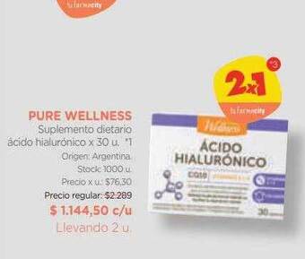 Farmacity Pure wellness suplemento dietario ácido hialurónico oferta