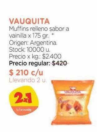 Farmacity Vauquita muffins relleno sabor a vainilla oferta