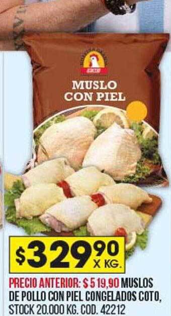 Coto Muslos de pollo con piel congelados coto oferta