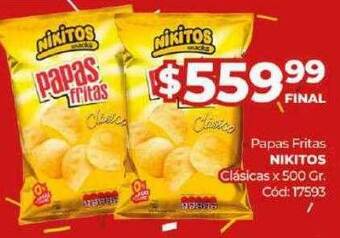 Diarco Papas fritas nikitos clásicas x 500 gr oferta