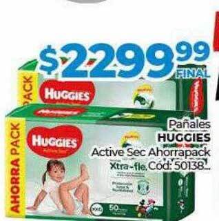 Diarco Pañales huggies active sec ahorrapack oferta
