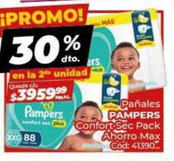 Diarco Pañales pampers confort sec pack ahorro max oferta