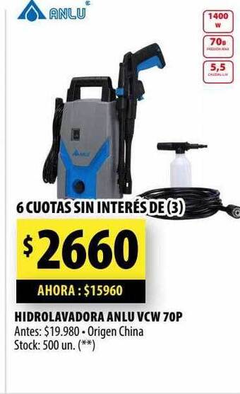 Punto Mayorista Hidrolavadora anlu vcw 70p oferta
