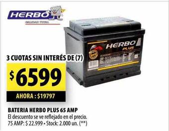 Punto Mayorista Bateria herbo plus 65 amp oferta