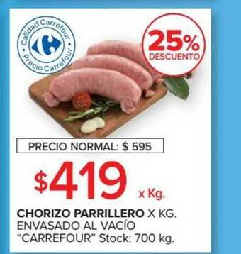 Carrefour Chorizo Parrillero oferta