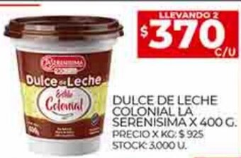 Supermercados DIA Dulce De Leche Colonial La Serenisima x 400g oferta