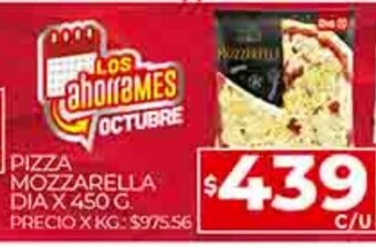Supermercados DIA Pizza Mozzarella Dia x 450g oferta