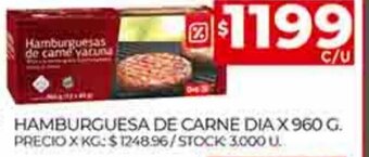 Supermercados DIA Hamburguesa de Carne Dia x 960g oferta