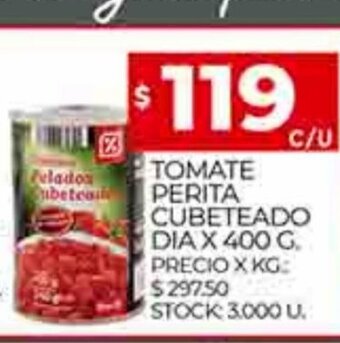 Supermercados DIA Tomate Perita Cubeteado Dia x 400g oferta