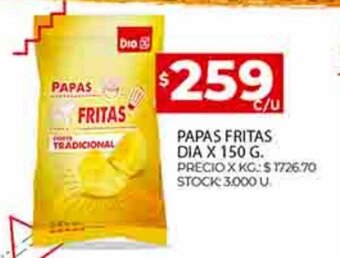 Supermercados DIA Papas Fritas Dia x 150g oferta