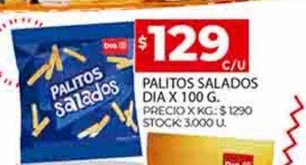 Supermercados DIA Palitos Salados Dia x 100g oferta