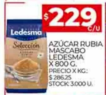Supermercados DIA Azúcar Rubia Mascabo Ledesma x 800g oferta