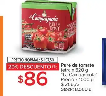 Carrefour Puré de Tomate tetra x 520 g La Campagnola oferta