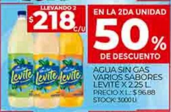 Supermercados DIA Agua Sin Gas Varios Sabores Levite x 2.25 L oferta