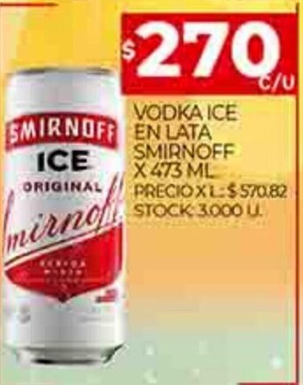 Supermercados DIA Vodka Ice En Lata Smirnoff x 473ml oferta